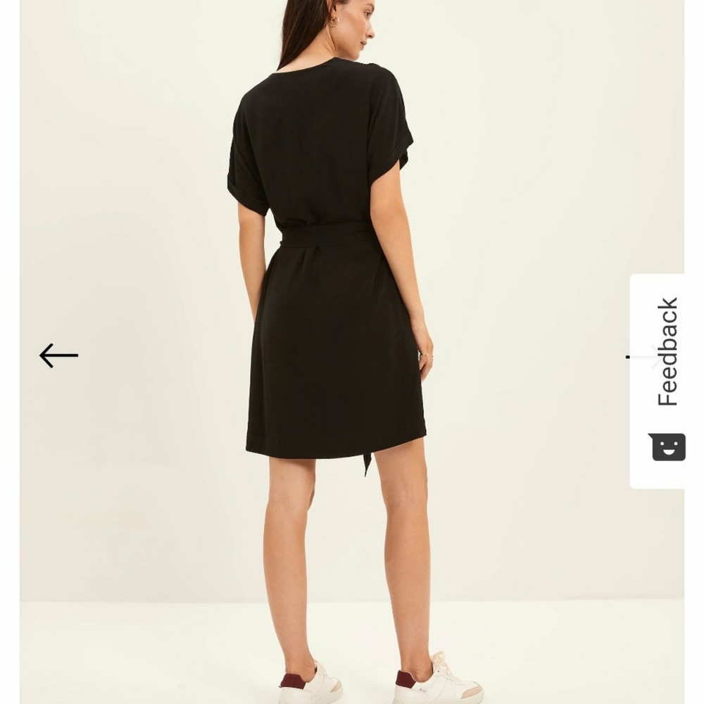 Frank and Oak Button Front Dress in Black